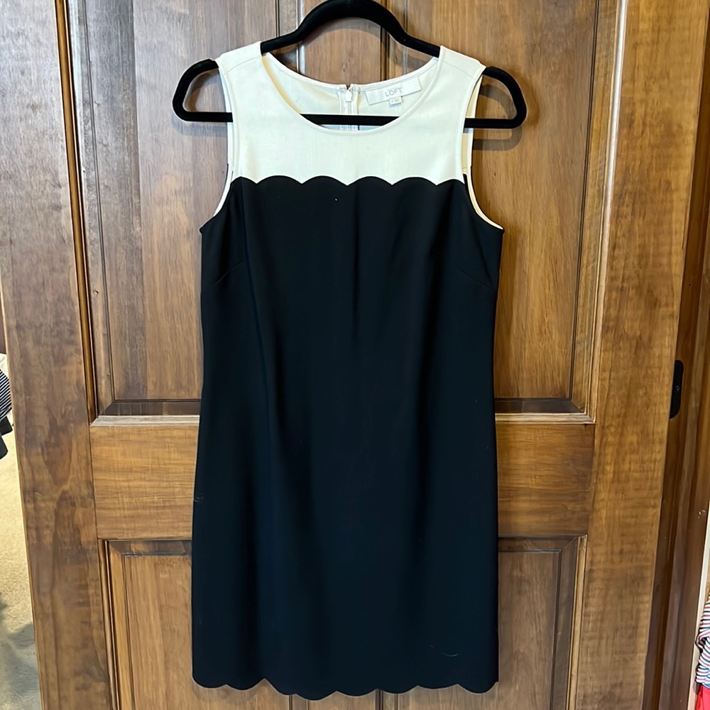 Loft NWT black/tan shift dress size 4